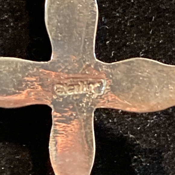 Native American Sterling Silver cross with turquoise necklace - Picture 2 of 3